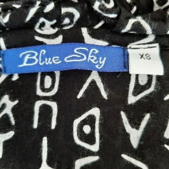 BLUE SKY Love & Gratitude Fair Trade Open Front Fabric Cardigan B&W Sz XS - Picture 8 of 12